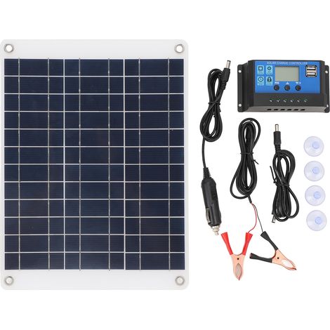Ortviai Panneau Solaire Portable 50 W Monocristallin avec Régulateur Étanche 10 A pour Camping et Voyages en Plein Air (1/5)