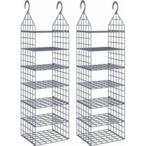 Maison Exclusive - Organizer per Armadio da Appendere con 7 Ripiani 2 pz