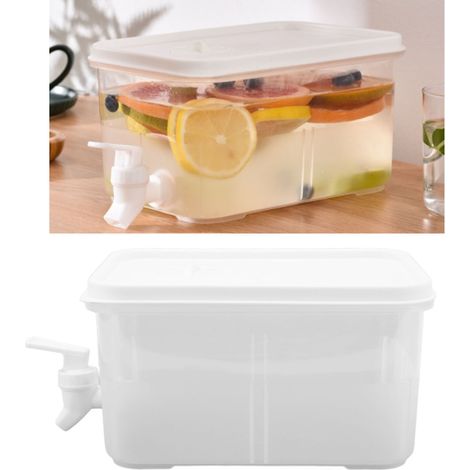 Bouilloire froide 3L avec robinet, distributeur de boissons à base de fruits pour réfrigérateur, récipient à boissons (1/5)