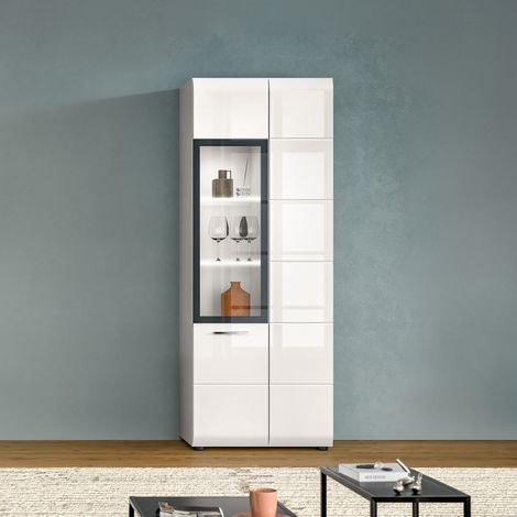 Vitrine 1 porte 60x34x160 cm blanc - ICEDY (1/5)