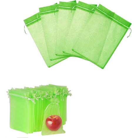 50er-Packung Obstschutzbeutel, Kordelzug, atmungsaktives Organza, vogel- und insektenabweisend, für Garten und Weinberg (1/5)