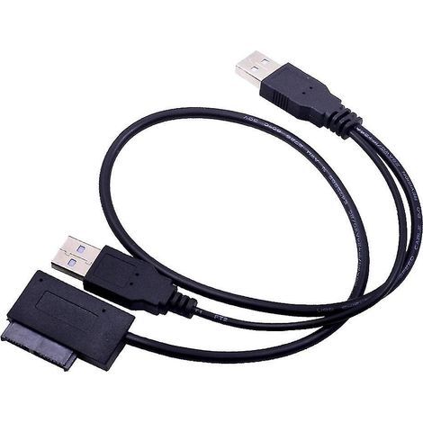 Adaptateur SATA 7+6 broches vers USB 2.0 pour ordinateur portable (convertisseur 13 broches). (1/4)