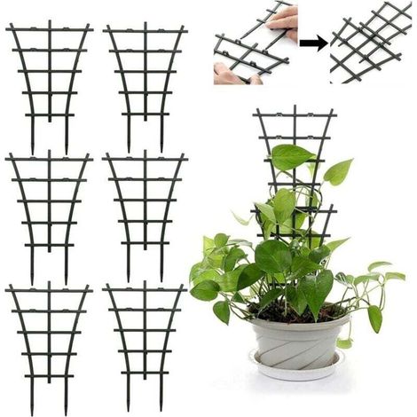 Supports pour plantes grimpantes, 6 pièces, treillis empilables, résistants à l'usure et réutilisables (1/4)