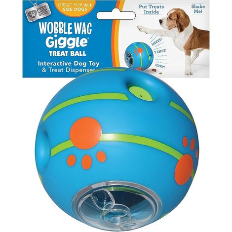 Bola dispensadora de premios para perros: interactiva, con sonido de risa