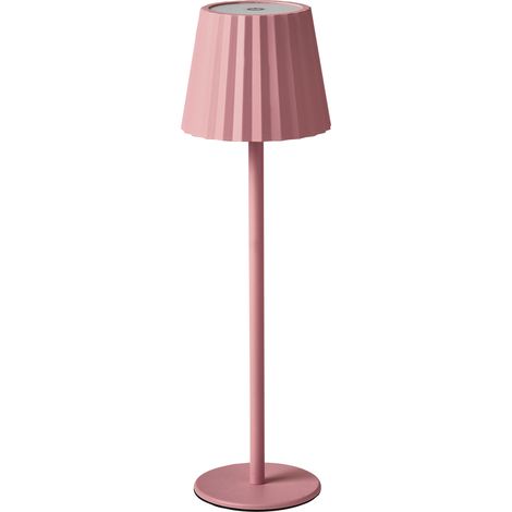 Lámpara de mesa moderna aluminio hierro interior exterior rosa pastel Pombeiro