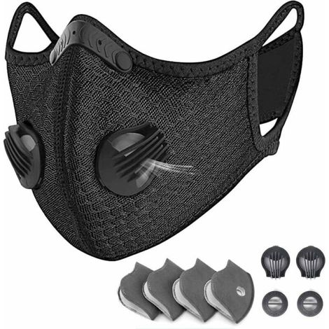 Utomhussportmask Ridmask för vuxna barn (svart mask engelsk väska), (1/5)
