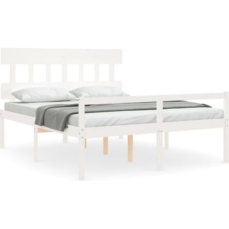 Maison Exclusive - Seniorenbett mit Kopfteil 160x200 cm Weiß Mass