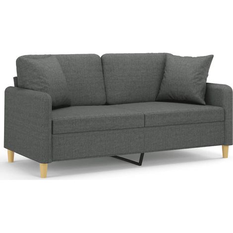 Maison Exclusive - Divano a 2 Posti con Cuscini Grigio Scuro 140 cm in Tessuto
