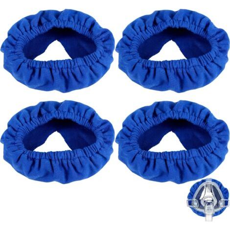 4pcs Housses de Masque pour la Plupart des Masques Complets, Doux Coussin pour Masque de Pression Positive Élastiques Coussin pour le Visage, Réduisant Marques Rouges sur Joues (Bleu)