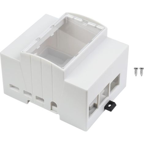 DIN Rail ABS Boîtier pour Raspberry Pi 4, Support Montage sur Rail DIN, Fenêtre Supérieure Transparente, Le Grand Espace Intérieur Permet D'accueillir Un Module Complémentaire Supplémentaire (1/5)
