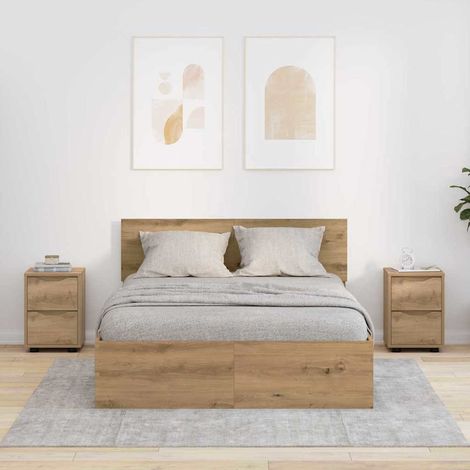 Nachttische 2 pcs Artisan-Eiche 30,5 x 30 x 43 cm Holzwerkstoff