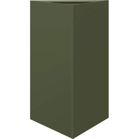 Fioriera da giardino  Vaso da Giardino Verde Oliva Triangolare 50x43x75cm Acciaio (1/4)