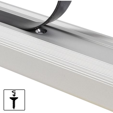 Floordirekt – Seuil d'escalier en aluminium anodisé L argent 90 cm – Antidérapant – Fixation facile avec vis et chevilles – Pour marches d'escaliers