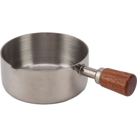 Tasse à sauce professionnelle en acier inoxydable 304 avec poignée, idéale pour la cuisine, les banquets, les pique-niques et les activités de plein air. Couleur : argent. Contenance : 125 ml. (1/5)