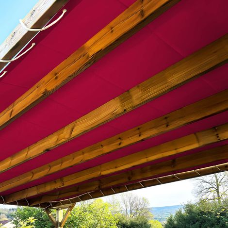 TECPLAST Toile Pergola Rouge Bordeaux 2,5x3 m LP506PR - Garantie 5 ans - Bâche Pergola ou Tonnelle étanche en PVC pour terrasse