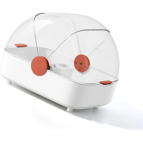 Multifunktionaler, zusammenklappbarer Deckelhalter mit Abtropffläche, Aufbewahrungsbox für Schüsseln und Essstäbchen, weiß und orange, staubdicht.
