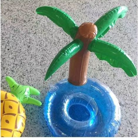 Aufblasbarer, schwimmender Getränkehalter aus PVC in Form einer Kokosnuss für Pool oder Strand (1/5)