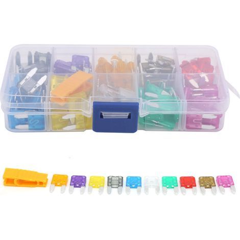 121 pièces assortiment de fusibles à lame Ensemble 2/ 3/ 5/ 7,5/ 10/ 15/ 20/ 25/ 30/ 35 AMP avec clip de fusible, (1/3)