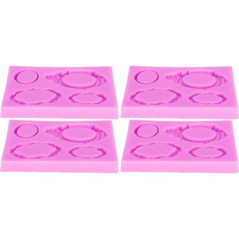 Moule en silicone pour 4 cadres photo, décoration de gâteaux, moule à chocolat