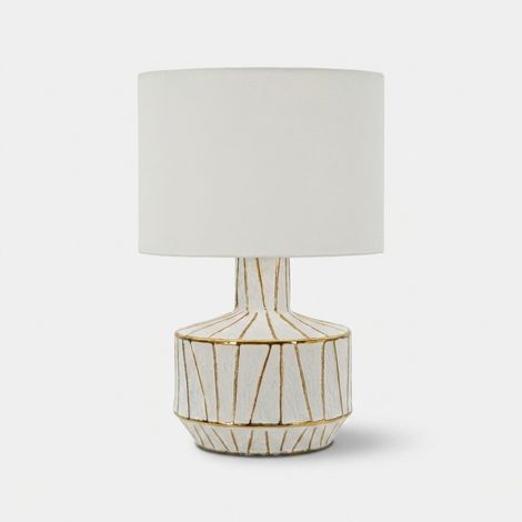 Lampada da tavolo in ceramica con paralume Tangeri (1/5)