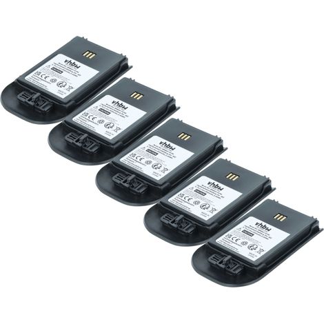 vhbw 5x Akku Ersatz für Ascom RB-D62-L, 600190/2C, 9D62 für schnurlos Festnetz Telefon (930 mAh, 3,7 V, Li-Ion) Schwarz