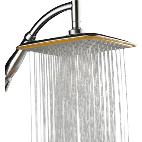 Pommeau de Douche Pluie Carré Haute Pression 30cm (11.8") - Réglable Universel pour Salle de Bain
