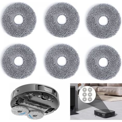 Lot de 6 lingettes de nettoyage microfibre pour Ecovacs DEEBOT T30 OMNI/PRO – Lavables en machine – Élimination efficace des taches tenaces (1/5)