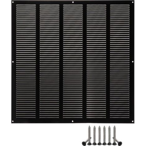 500x500mm Noir Métal Grille de Ventilation - Grille D'aération avec Moustiquaire