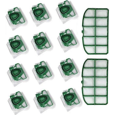 KINCJON 12 sacs pour aspirateur + 2 filtres de protection moteur pour Kobold VK200 VK - Sacs à poussière et filtres de rechange pour aspirateur (1/5)