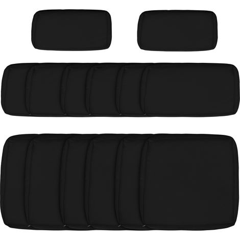 Outsunny Garden Rattan Sofa Set Polyester Cover Replacement No Cushion Black