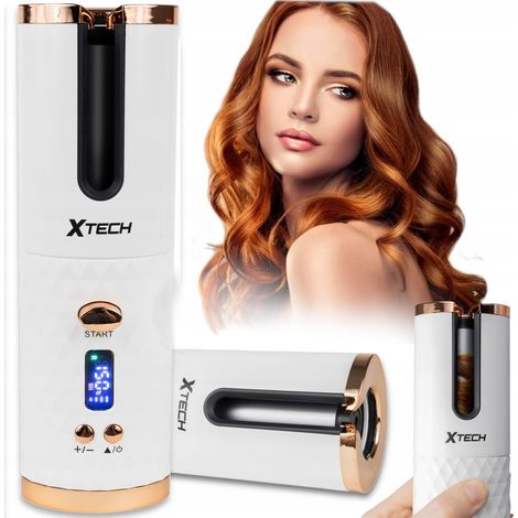 Automatischer Keramik-LCD-Lockenstab, weiß, XTECH