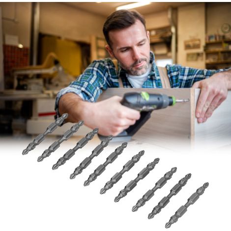 Doppelseitiges elektrisches Schraubendreher-Bit-Set mit hochfestem Phillips-Kopf und Magnetring, verschleißfest und mit starkem Magneten. (1/5)