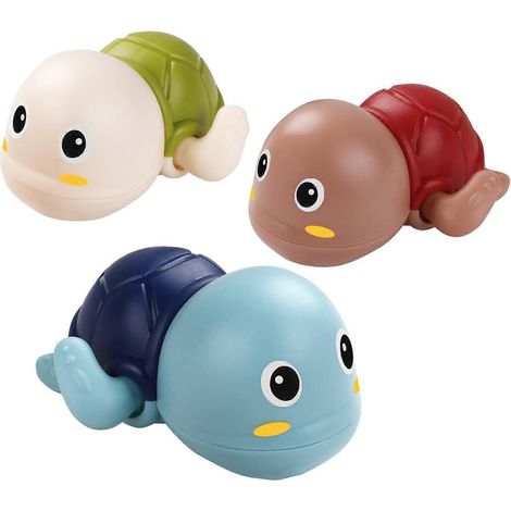 Ensemble de jeux de bain comprenant des jouets de bain mécaniques en forme d'animaux nageurs flottant dans la piscine (1/4)