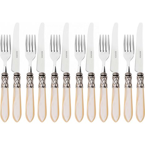 ALADDIN Ghiera Argento Anticato, Posate Set 12 pz Frutta, Casa