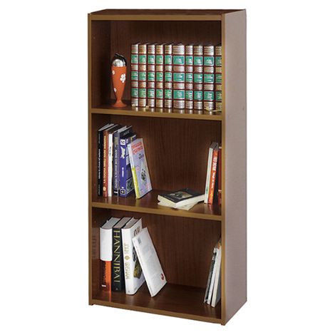 Libreria componibile colorata 3 ripiani in legno noce per ufficio o cameretta