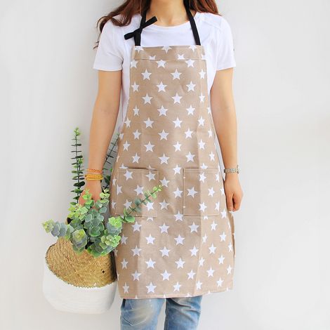 Tablier de chef féminin adulte tablier de cuisine imperméable sexy pour cuisson, jardin, restaurant, barbecue (kaki) (1/3)