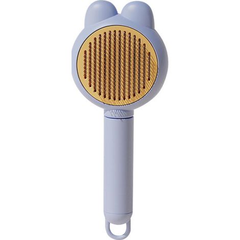 Brosse à poils auto-nettoyante pour chiens et chats, design lapin violet (1/2)