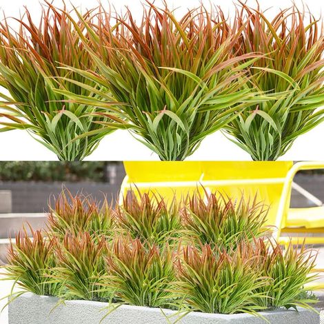 Plante Artificielle Exterieure - Herbe Synthetique UV Résistante - Pour Jardin Terrasse Balcon - Lot De 12 Brindilles (1/5)