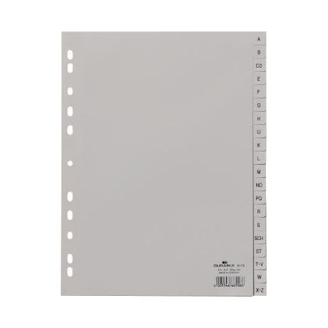 DURABLE A-Z Register DURABLE DIN A4 Polypropylen grau 20 Registerblätter (1/4)