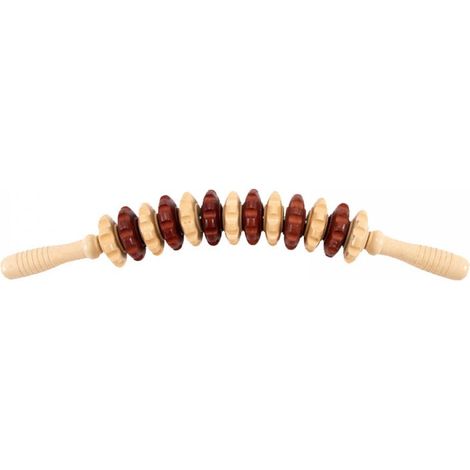 Rouleau De Massage En Bois - Avec Poignée - Pour Drainage Lymphatique Et Circulation Sanguine - 1 Pièce (1/5)