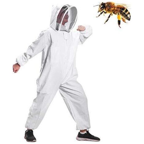Combinaison d'apiculture intégrale, vêtements à capuche avec manteau de protection en voile (XL) (1/5)