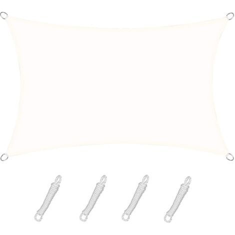 Voile d'ombrage Rectangulaire Carré 2.5x3m Color Crème,Toile Imperméable Une Protection des Rayons UV à 95%, pour en Plein air, Jardin & terrasse, Piscine (1/4)