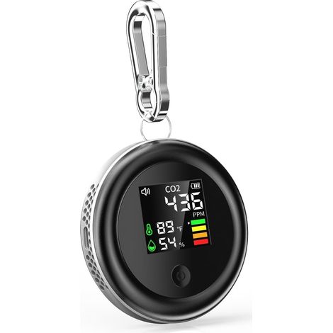 Compteur de particules de poussière professionnel, 3 en 1 léger détecteur de dioxyde de carbone moniteur de qualité de l'air température humidité analyseur d'air for CO2 compteur numérique maison pour (1/5)