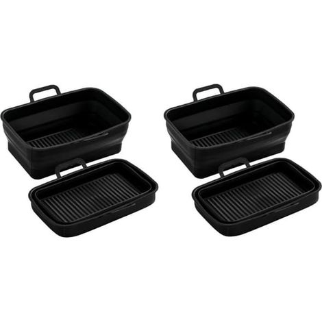 Bol pliable carré en silicone pour friteuse à air, lot de 2, noir, Ninja 201410 (1/5)