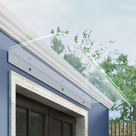 Auvent de Porte d'Entrée,Toit Abri Protection Contre La Pluie et UV,Marquise de Porte et Fenêtres Évolutive,Marquise en Polycarbonate Transparent,Marquise d'accueil de Porche (40x100cm/16 x39) (1/5)