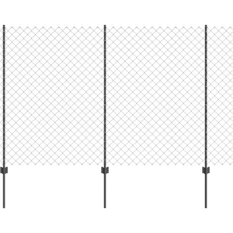 Maison Exclusive - Kettenzaun mit Pfosten 10 x 1,6 m (B x H)