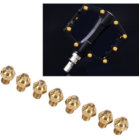 8 Vis en Titane pour Pédales de Vélo de Montagne, 8Pcs Boulons Antidérapants M4x5mm Dorés