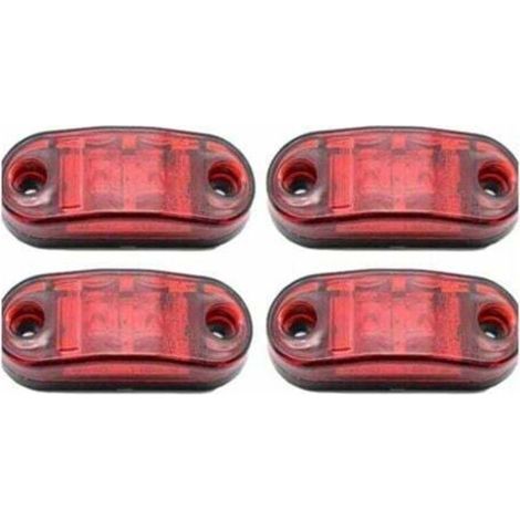 4er-Pack LED-Seitenmarkierungsleuchten, 12–24 V, weiß/rot, doppelseitige Warnleuchten, LKW-Anhänger-Parkleuchten, Begrenzungsleuchten (1/5)