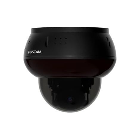 Foscam D8ET 4K 8MP PoE IP Dome Cámara de Vigilancia con Función PT motorizada, Detección de Personas y Vehículos IK10 Protección Vandalismo (Negro)