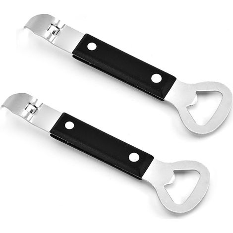Juego de 2 abridores de botellas de acero inoxidable, de doble función, para el hogar, la cocina y el bar. (1/5)